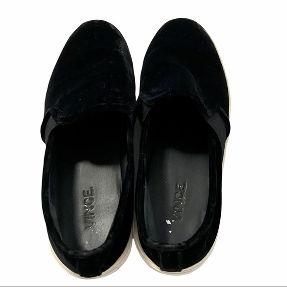 VINCE Black Velvet Platform Fashion Sneakers 7 - Picture 4 of 11